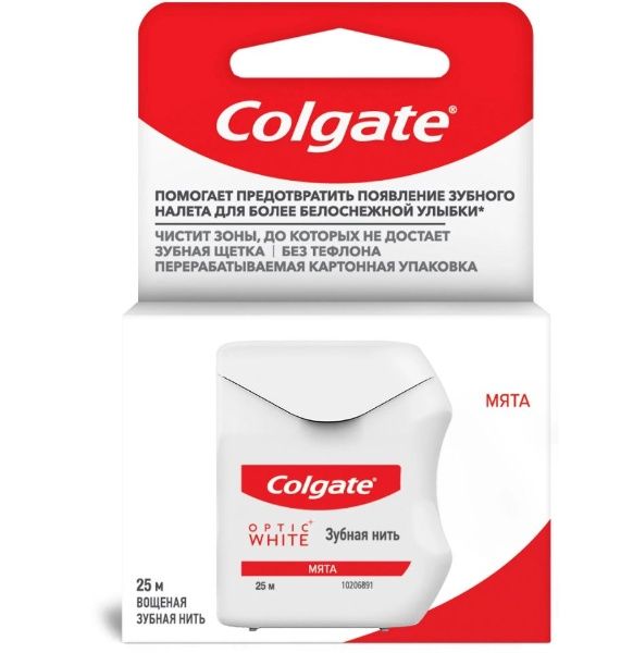 Изображение товара Зубная нить Colgate Optic White 25м Зубная нить Colgate Optic White 25м фотография