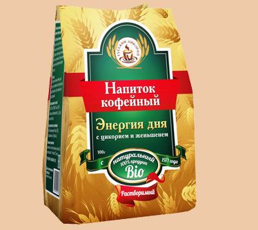 Изображение товара Напиток кофейный Энергия дня растворимый с цикорием и женьшенем 100 г Напиток кофейный Энергия дня растворимый с цикорием и женьшенем 100 г фотография