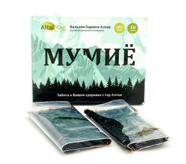 Изображение товара Мумие горно-алтайское Алтаймаг, 10г - старое мумие Мумие горно-алтайское Алтаймаг, 10г - старое мумие фотография