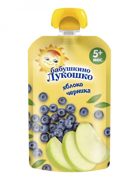 Изображение товара Бабушкино Лукошко пюре Яблоко Черника с 5 месяцев 90г Бабушкино Лукошко пюре Яблоко Черника с 5 месяцев 90г фотография