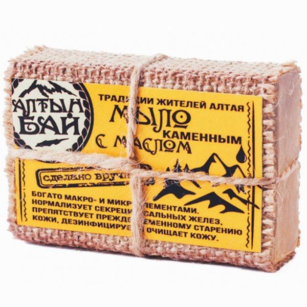 Изображение товара Мыло Алтынбай натуральное с каменным маслом 80г Мыло Алтынбай натуральное с каменным маслом 80г фотография