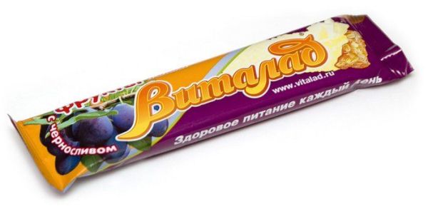 Изображение товара Батончик мюсли Виталад Чернослив на фруктозе 40г Батончик мюсли Виталад Чернослив на фруктозе 40г фотография