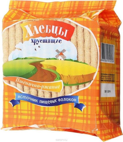 Изображение товара Хлебцы Диадар пшенично-ржаные 100г Хлебцы Диадар пшенично-ржаные 100г фотография