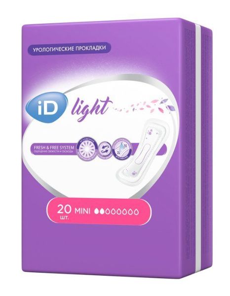 Изображение товара Прокладки урологические iD Light Mini 20шт Прокладки урологические iD Light Mini 20шт фотография