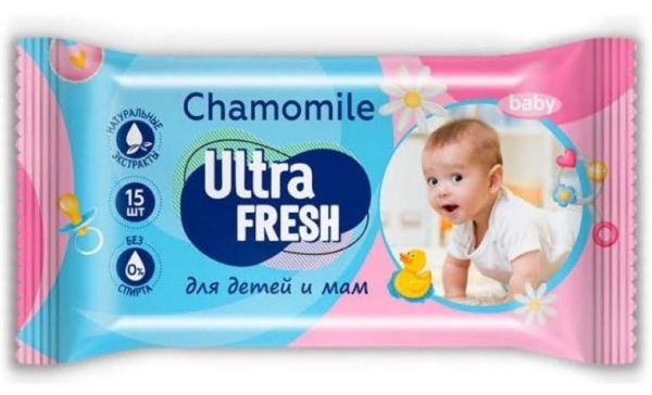 Изображение товара Салфетки влажные Ultra Fresh Baby №15 Салфетки влажные Ultra Fresh Baby №15 фотография