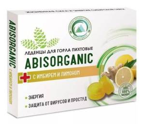 Леденцы ABISORGANIC Пихтовые с имбирем и лимоном 10шт