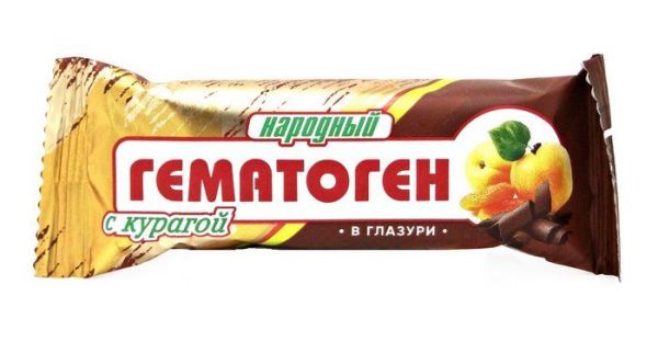 Изображение товара Гематоген Народный с курагой в шоколаде 40г Гематоген Народный с курагой в шоколаде 40г фотография